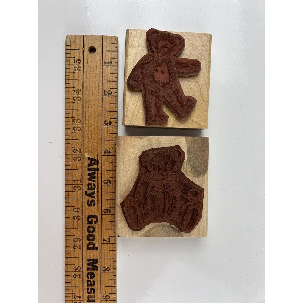 Pair Of Vintage Stampin’ Up Rubber Stamps Bears Crafters Adorable Teddy Bears